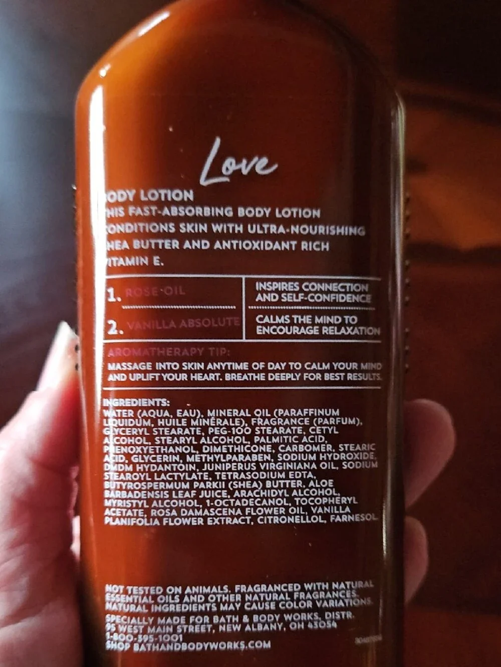 Bath & Body Works Aromatherapy Love Rose Vanilla Glass Bottle Discontinued HTF